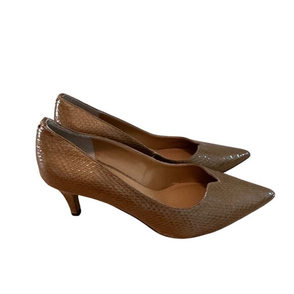 J Reneé Size 11 Womens Abigail Gold Snake Print Pointed Toe Heels - Picture 6 of 13